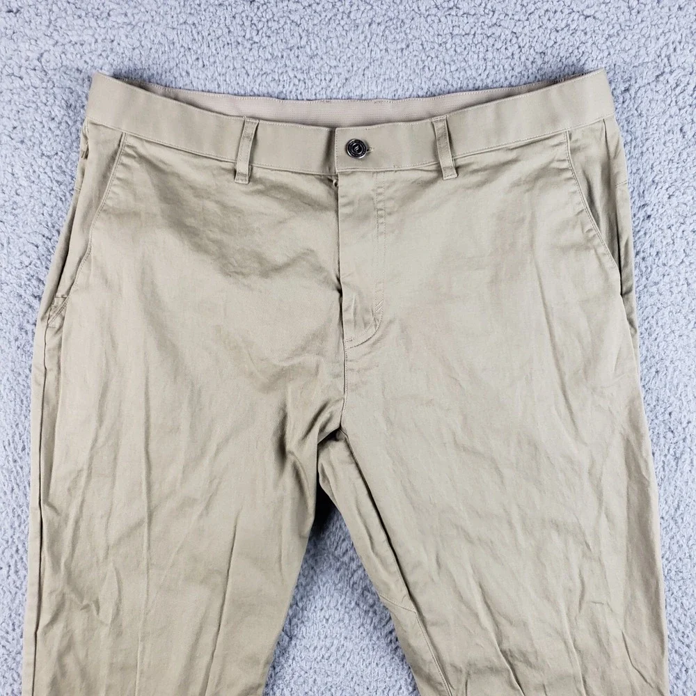 Fabletics High Side‎ Chino Pant Mens 35x29 Beige Classic Fit Lightweight Stretch